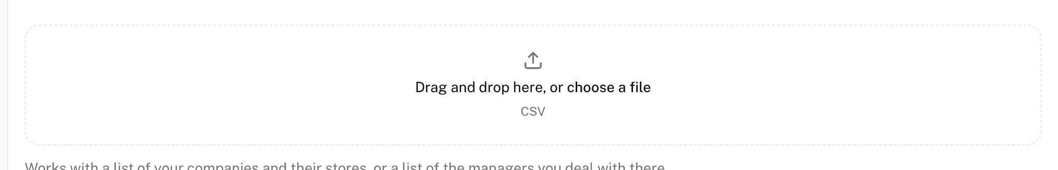 The drop box on the first step of the employer import