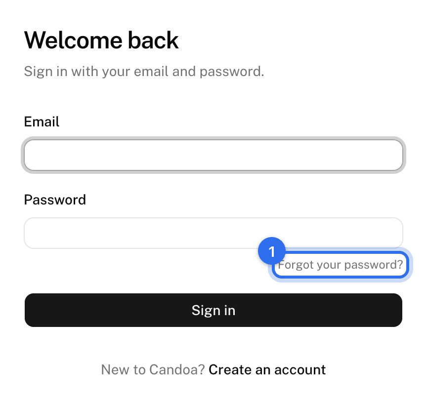 Forgot your password? (1) on the sign-in screen