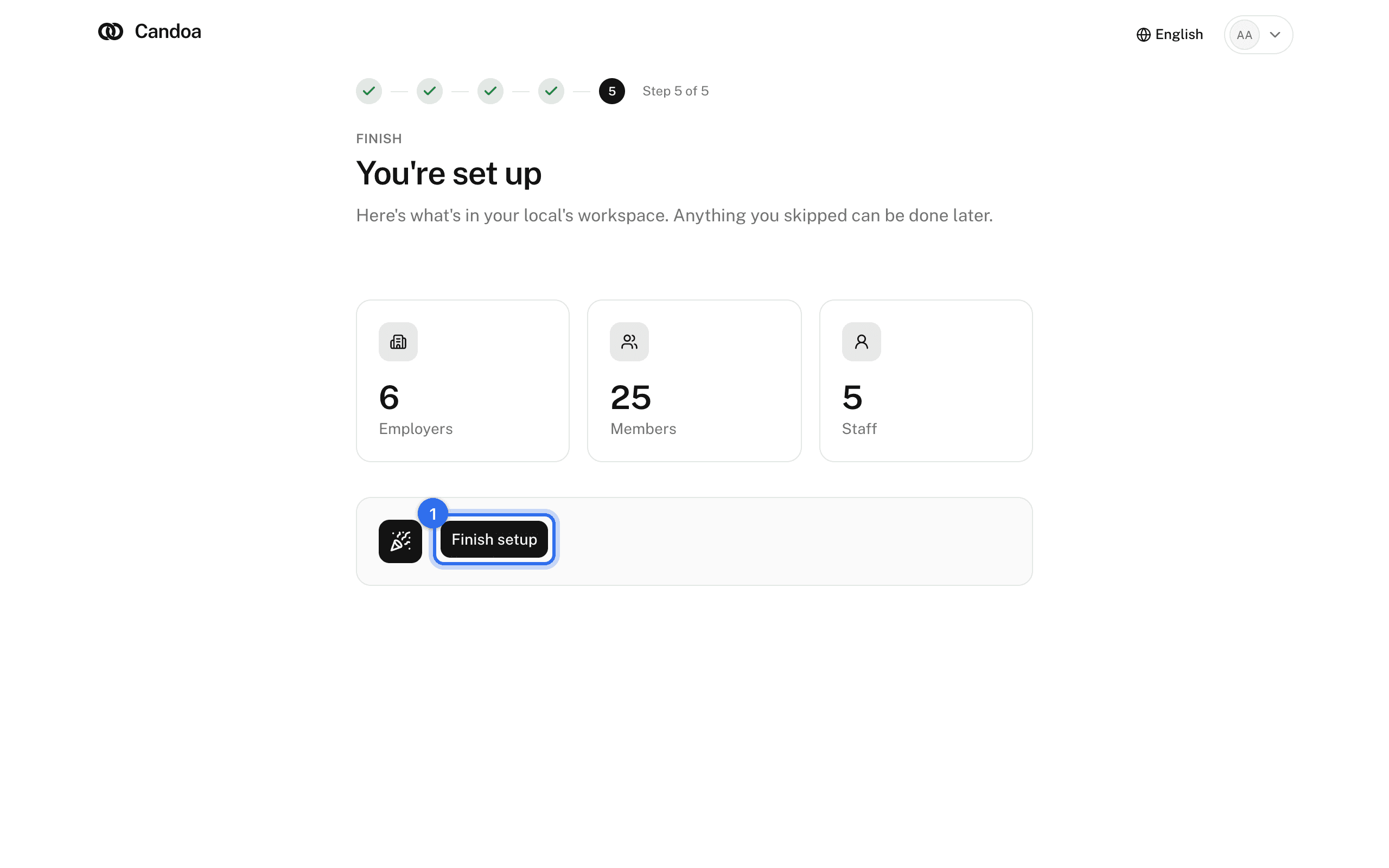 The last step, with the counts and Finish setup (1)