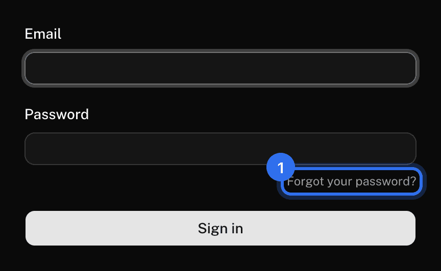 Forgot your password? (1) under the password field