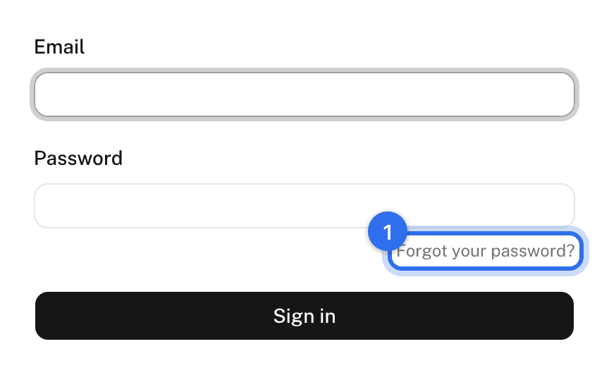 Forgot your password? (1) under the password field