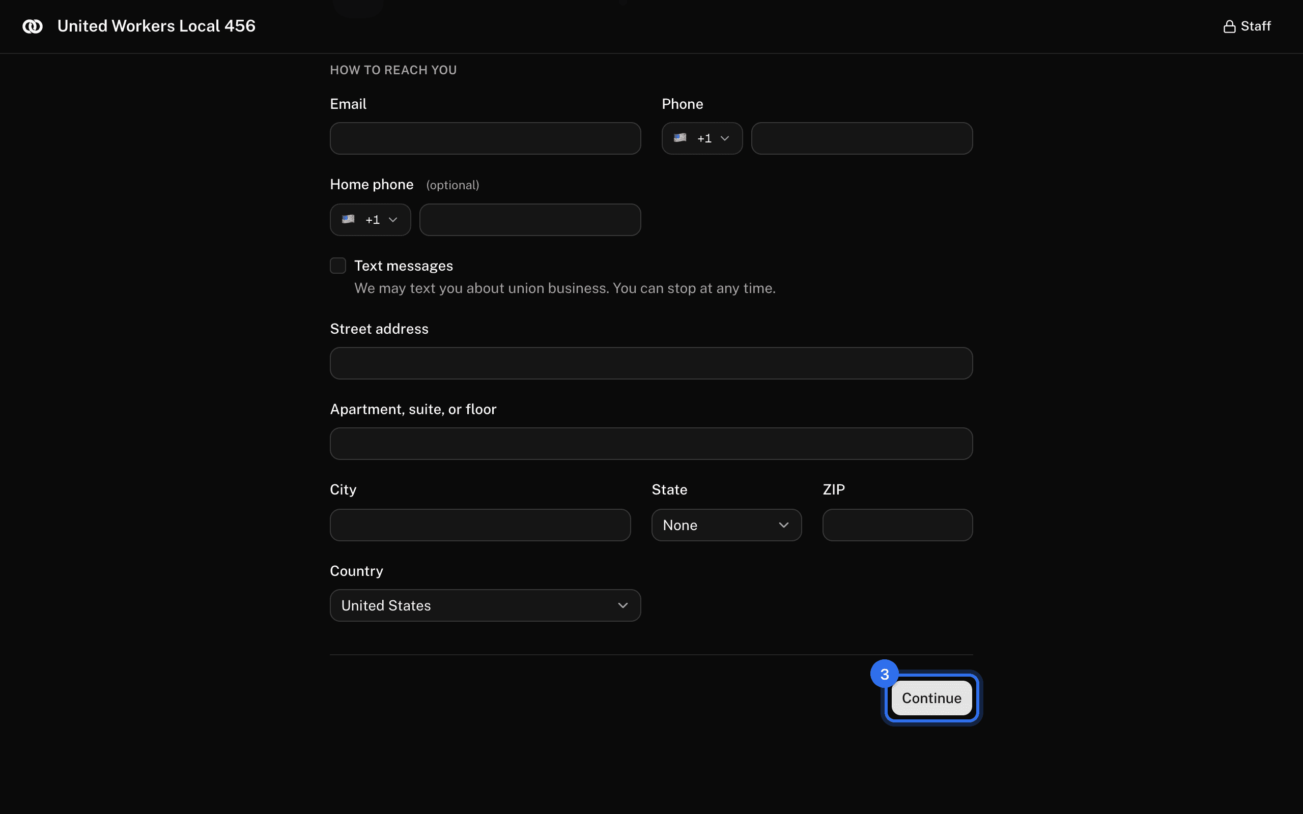 The end of the form: the consents to read and sign, and Sign up (3)