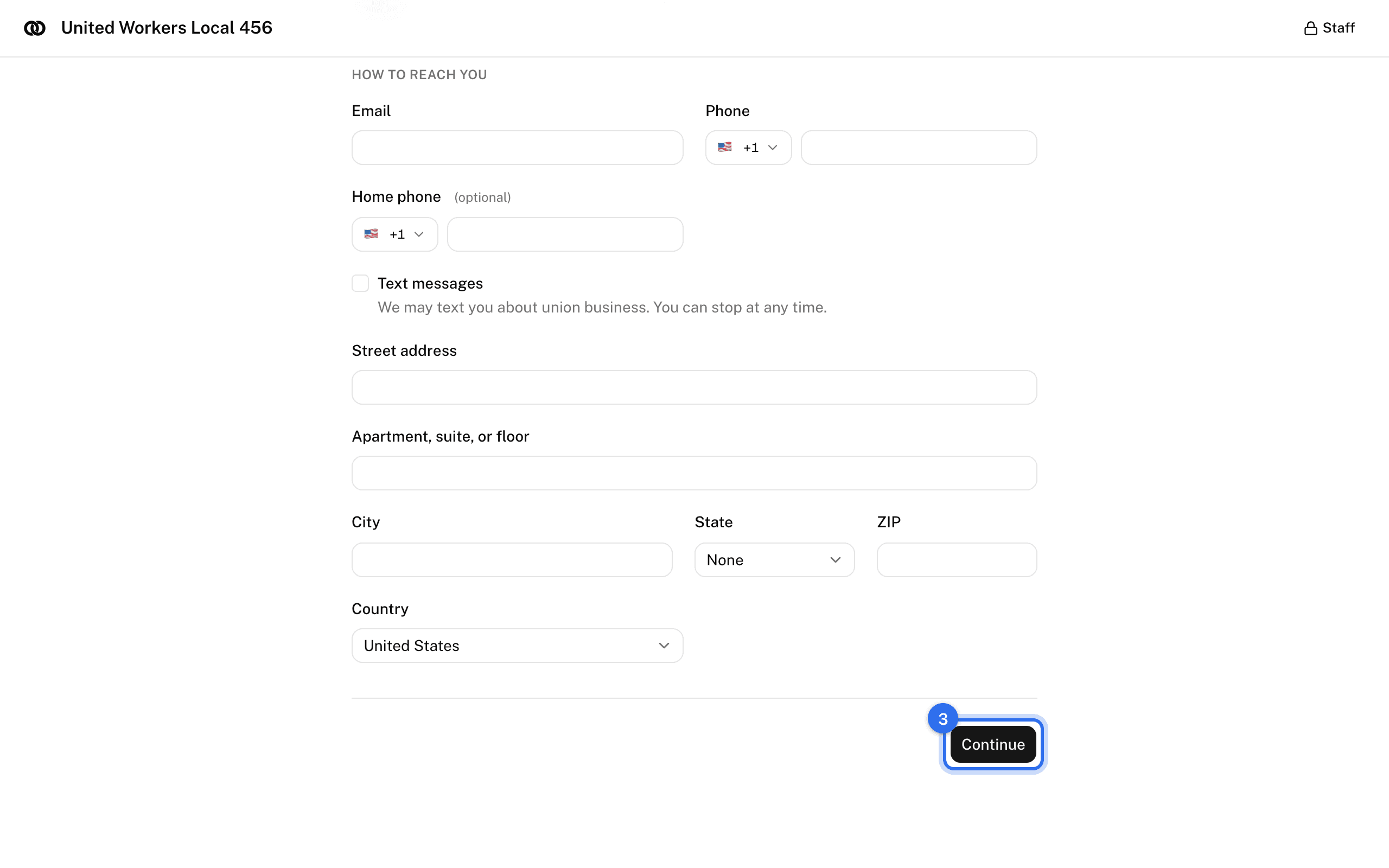 The end of the form: the consents to read and sign, and Sign up (3)